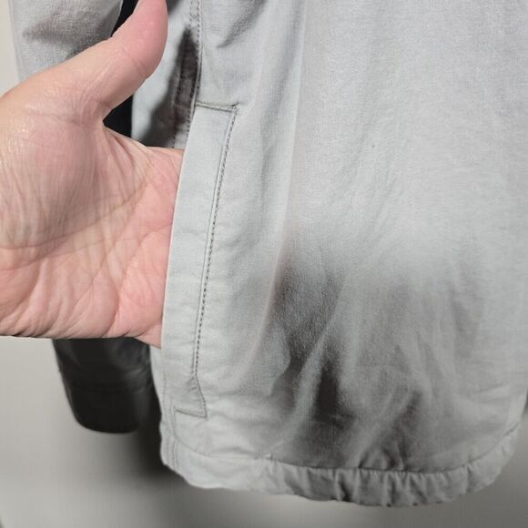 LL Bean Sherpa Lined Jacket Chore Coat Mens XL Stone Gray‎ Snap Pockets Barn - Picture 5 of 13